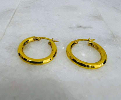 21k Gold Hoop Earrings