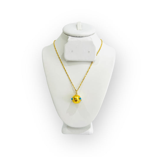 21k Gold Baby Rattle Necklace