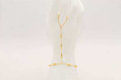 21k gold beaded hand bracelet