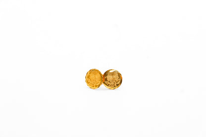 21K Gold Coin Flower Post Earrings