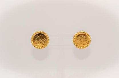 21k Gold Himo Coin Earrings