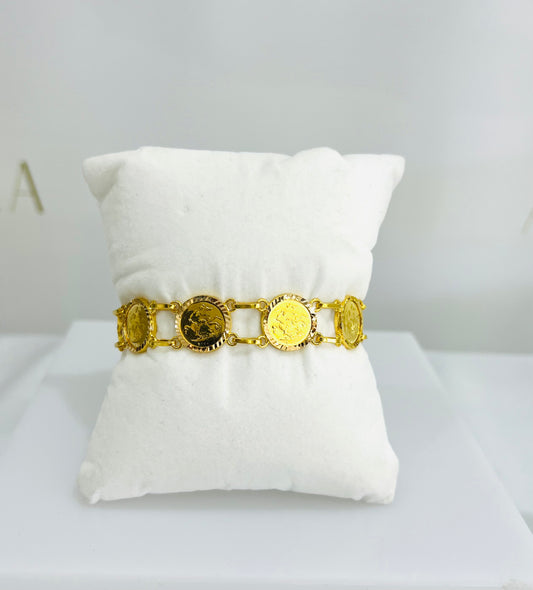 21k Gold Coin Bracelet