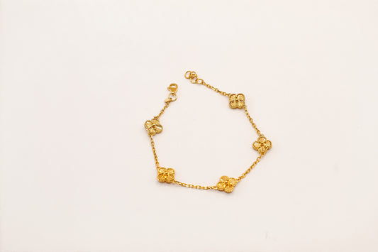 21K Gold Flower Bracelet