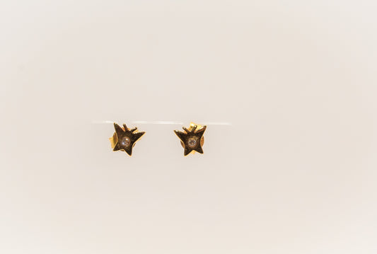 21K Gold Mini Butterfly Kids Stud Earrings