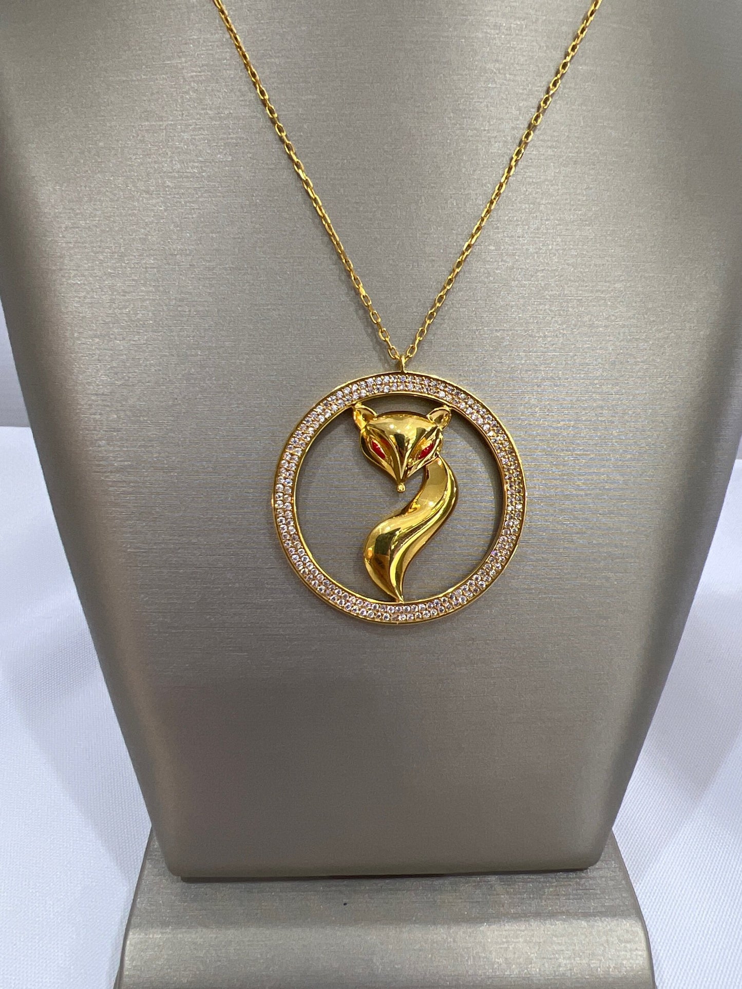 21k Gold Fox Necklace