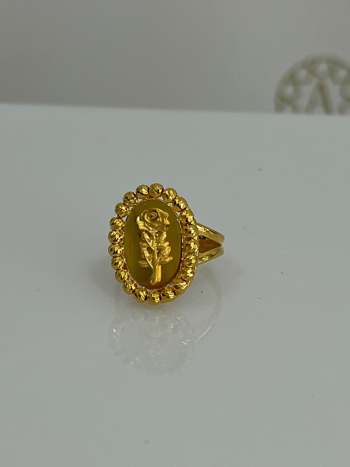 21k Gold Flower Himo Ring