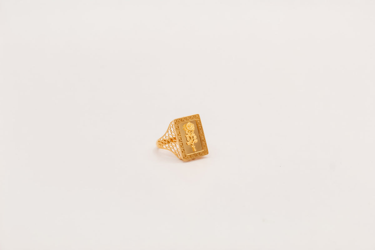 21K Gold Rose Ring, view 2