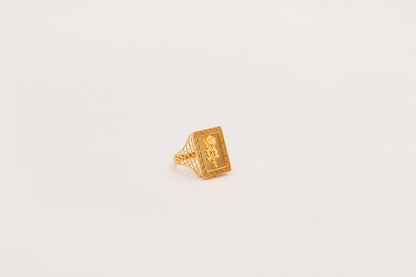21K Gold Rose Ring, view 2
