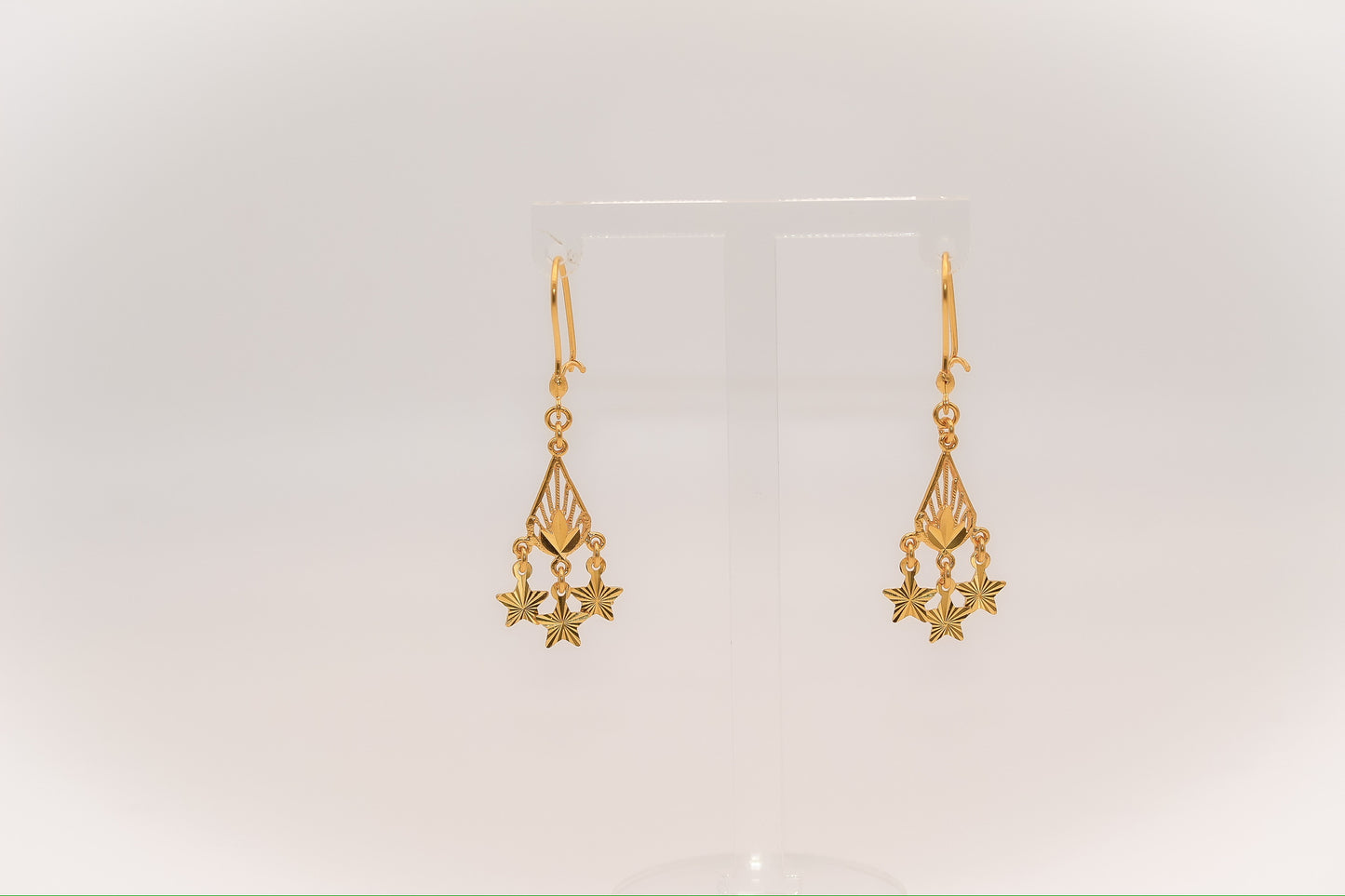 21k Gold Star Earrings