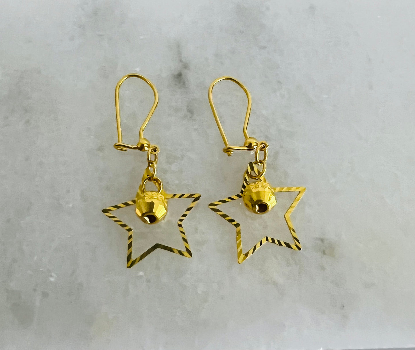 21k Gold Star Earrings