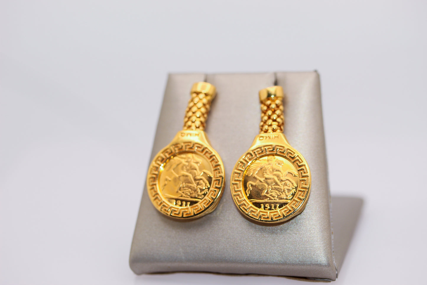 21k Gold Himo Coin Earrings