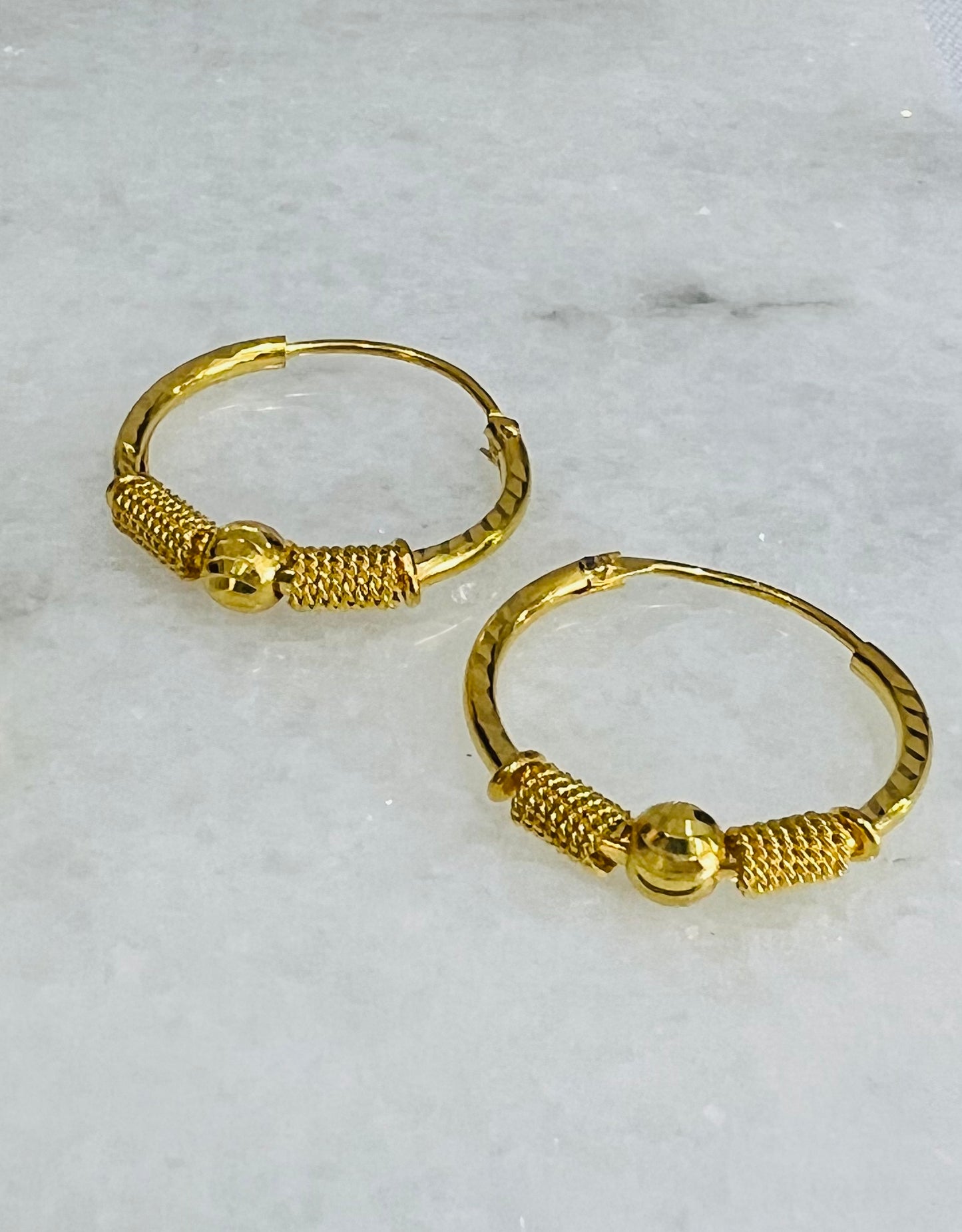 21k Gold Hoop Earrings