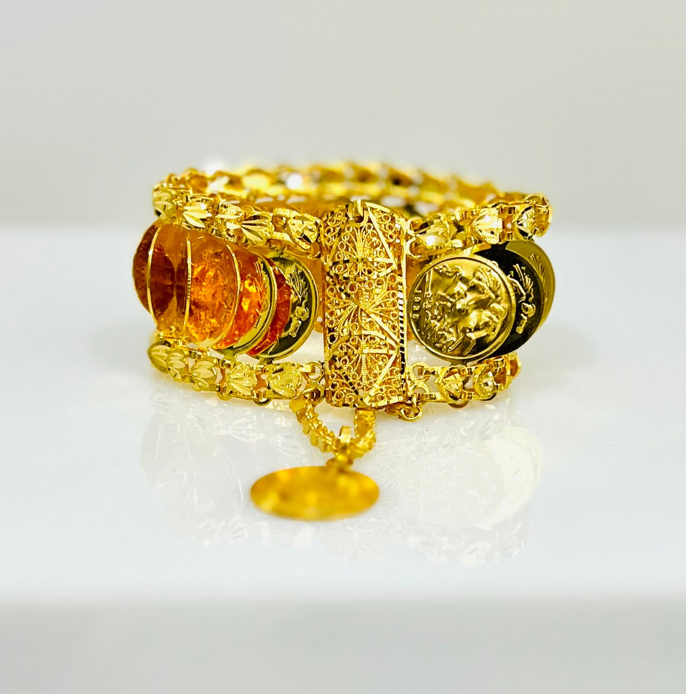 21k Gold 1/2 Coin Bracelet