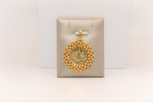 21k Gold Turkish Coin Himo Pendant