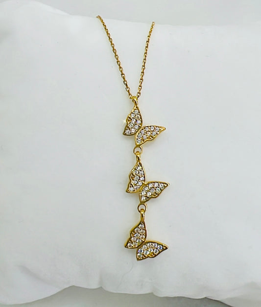18k Gold Butterfly Necklace