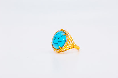 21k Gold Turquoise Ring