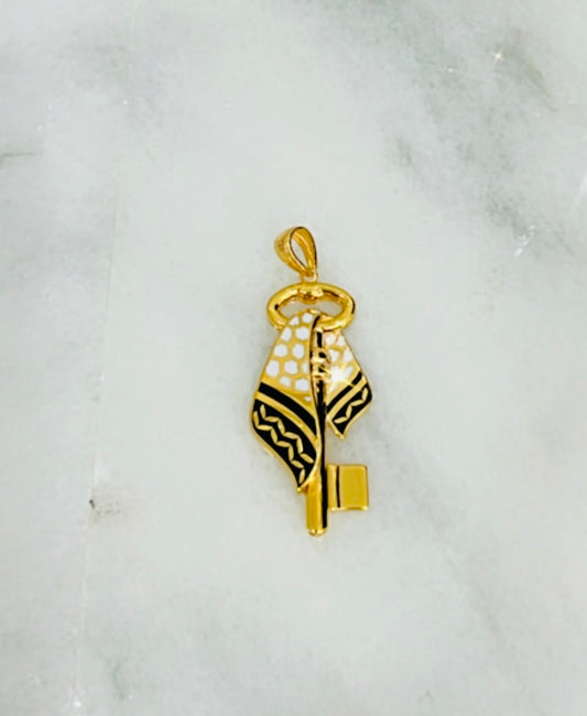 21k Gold Palestine Scarf Pendant