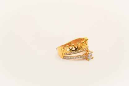 21K Gold Solitaire Wedding Set
