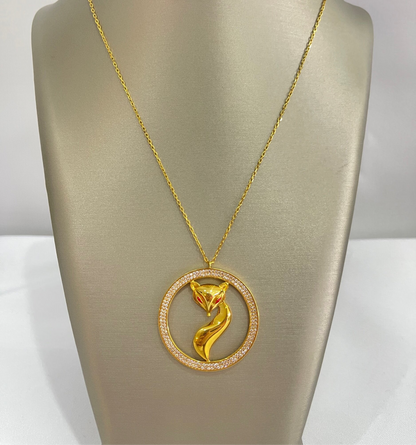 21k Gold Fox Necklace