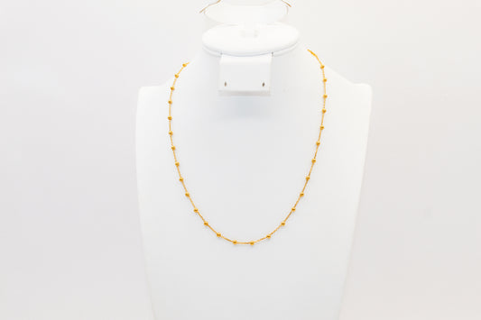 21K Gold Bead Simple Chain
