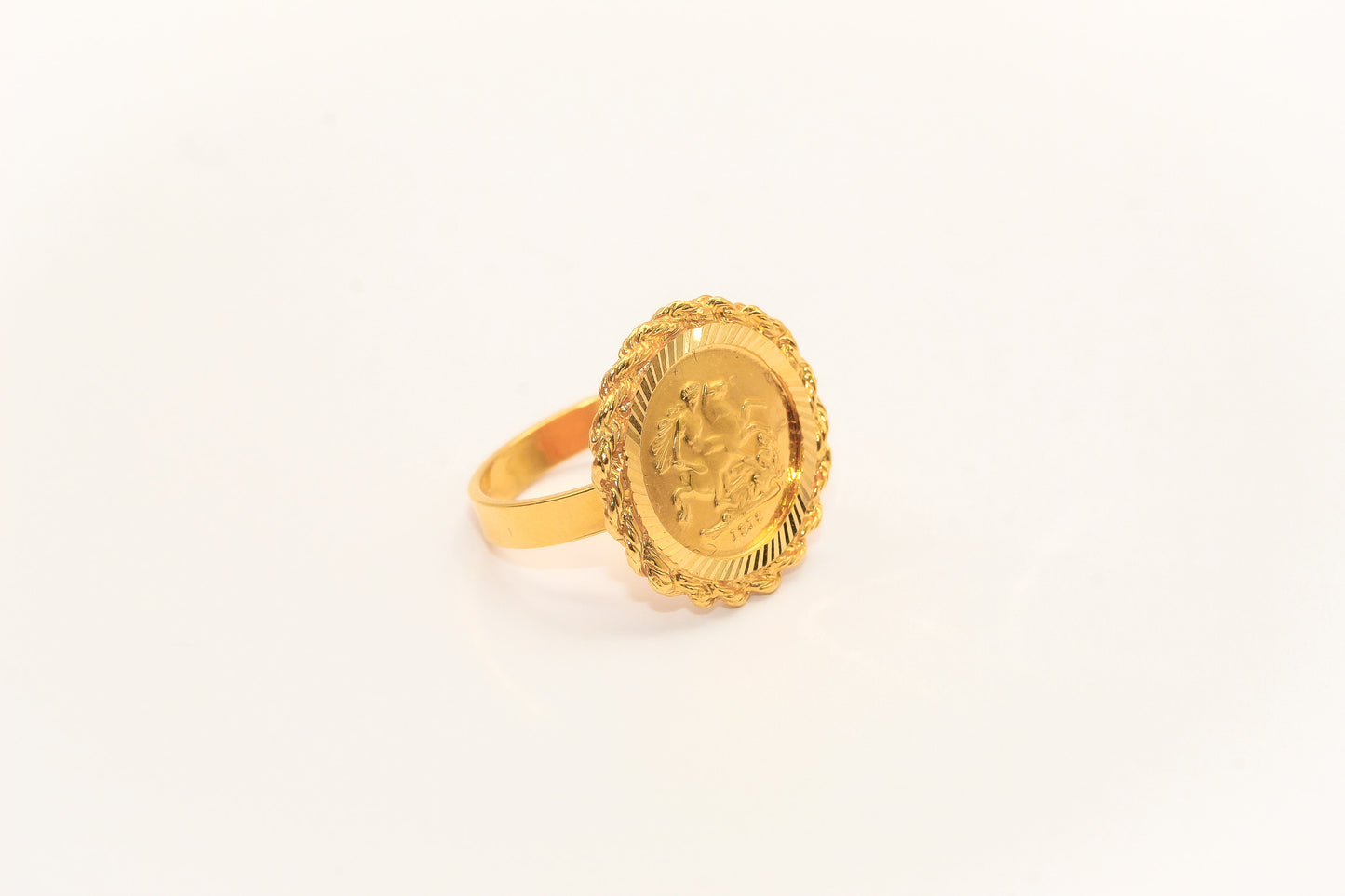 21K Gold Coin Ring