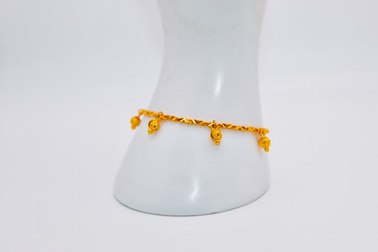 21k Gold Ball Charm Bracelet