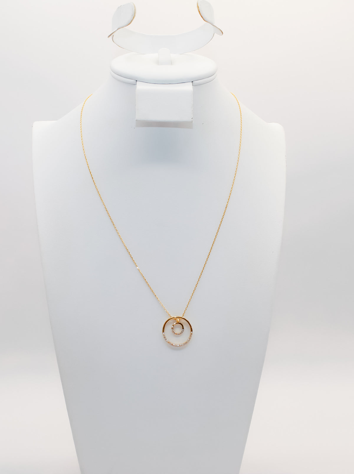 21K Gold Double Circle Necklace