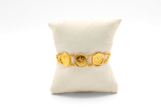 21K Gold Turkish Coin Bracelet