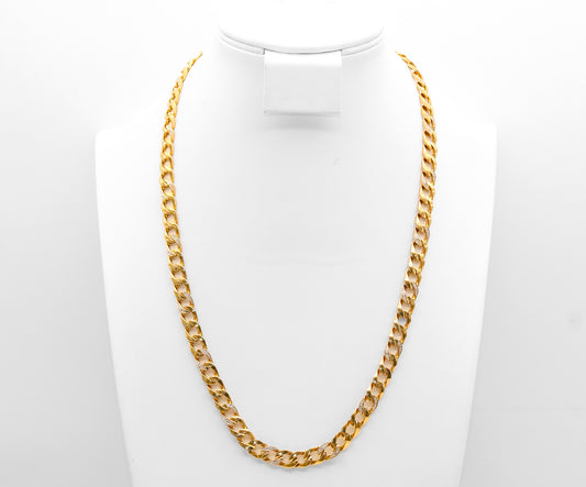 10K Diamond Mens Curb Necklace
