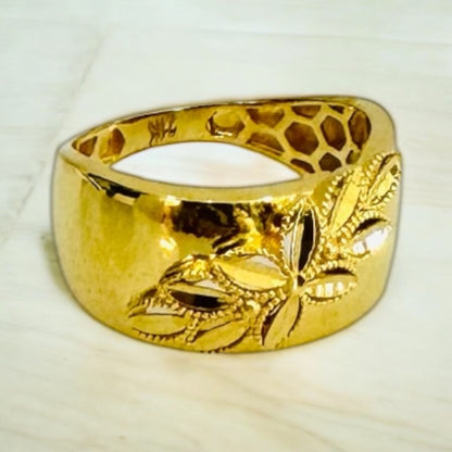 21k Gold Leaf Ring