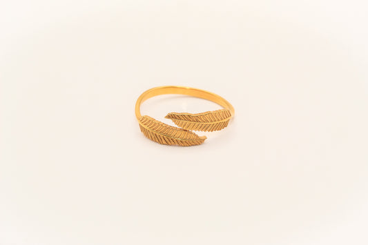 21K Gold Leaf Ring