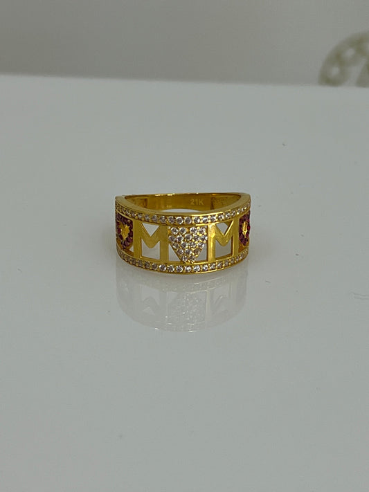 21k Gold Mom Ring