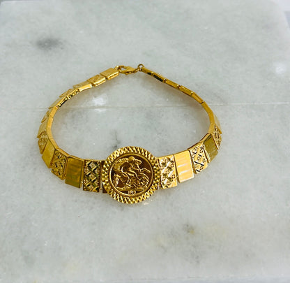 21k Gold Coin Bracelet