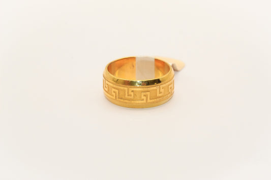 21K Gold Greek Key Comfort Fit Band