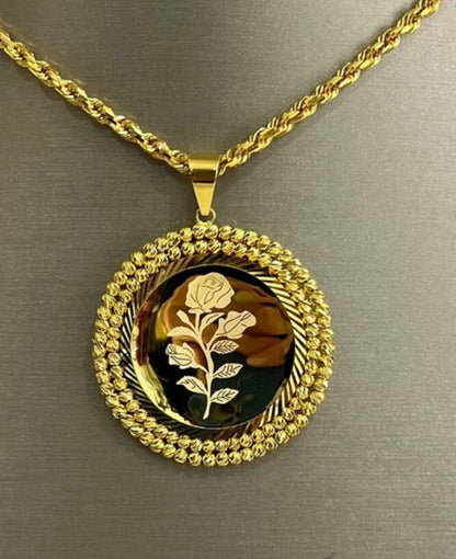 21k Gold Rose Pendant