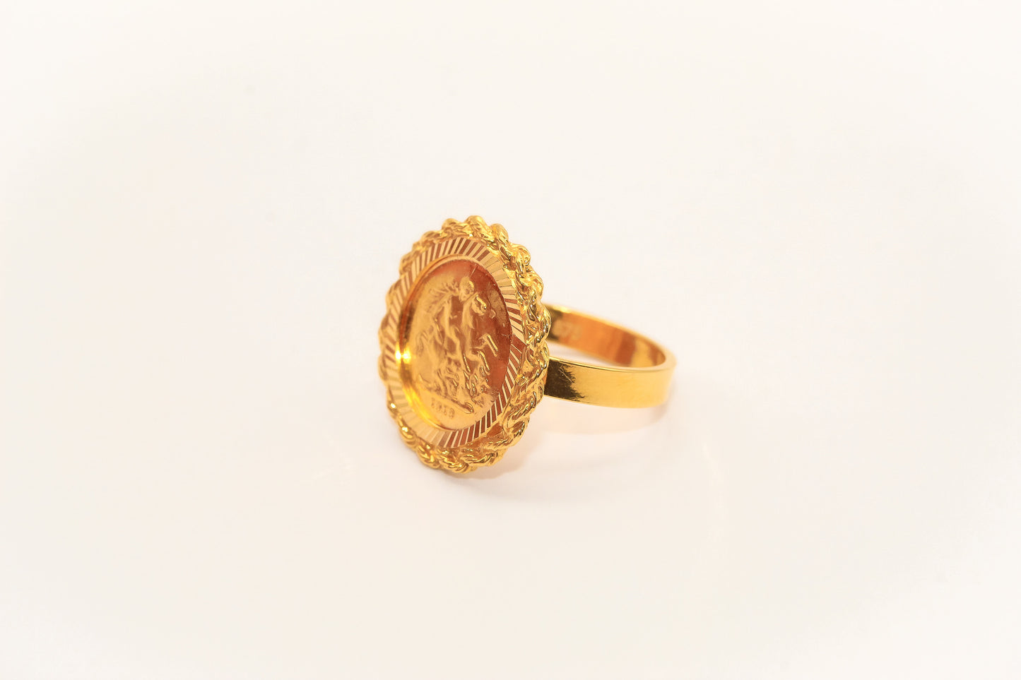 21K Gold Coin Ring