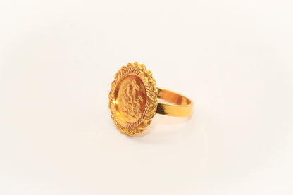 21K Gold Coin Ring