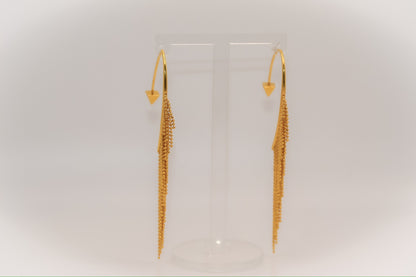 21k Gold Modern Long Earrings