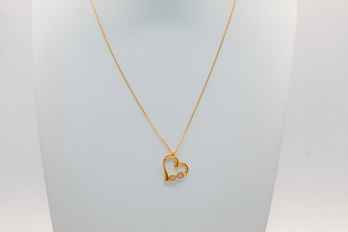 21K Gold Infinity Heart Necklace