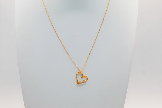 21K Gold Infinity Heart Necklace