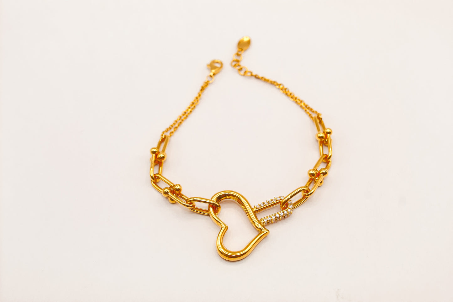 21k Gold Heart Bracelet