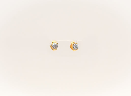 21K Gold Mini Zirconia Kids Earrings