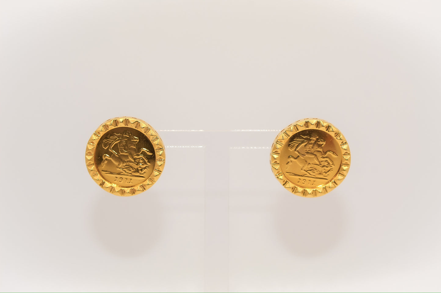 21k Gold Himo Coin Earrings