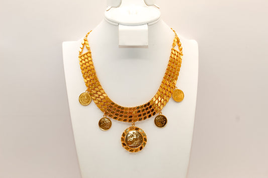 21K Gold Halabi Coin Choker