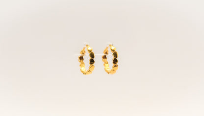 21K Gold Kids Mini Heart Huggies Earrings