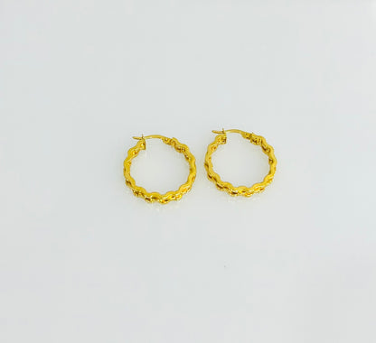 21k Gold Weaved Hoop Earrings