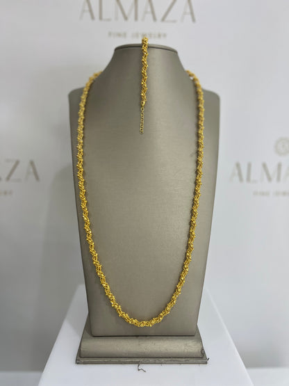 21k Gold Long Necklace Set