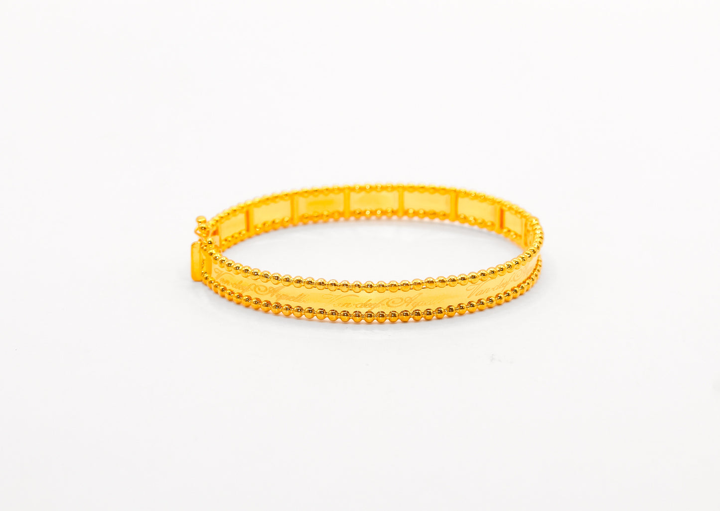 21k Gold Beaded Bangle Bracelet