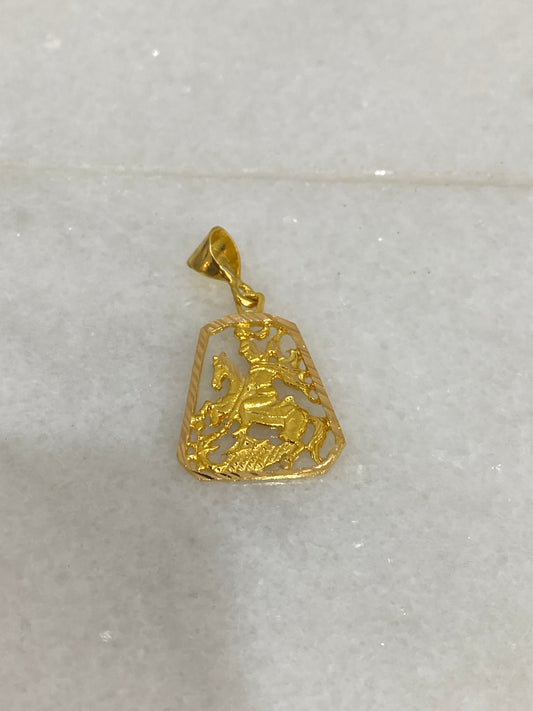 21k Gold Saint George  Pendant