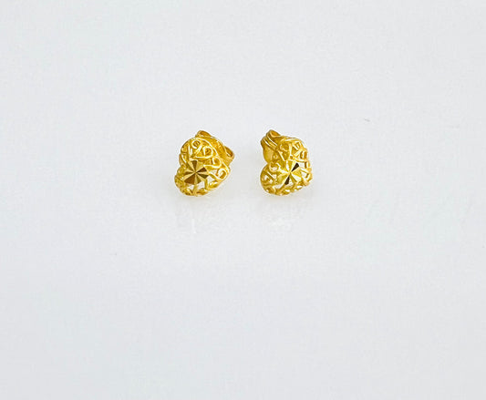 21k Gold Filigree Heart Earrings